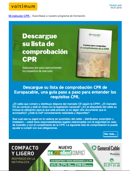 VOLTINEWS- Descargue su lista de comprobación CPR de Europacable, una guía paso a paso para entender los requisitos CPR.