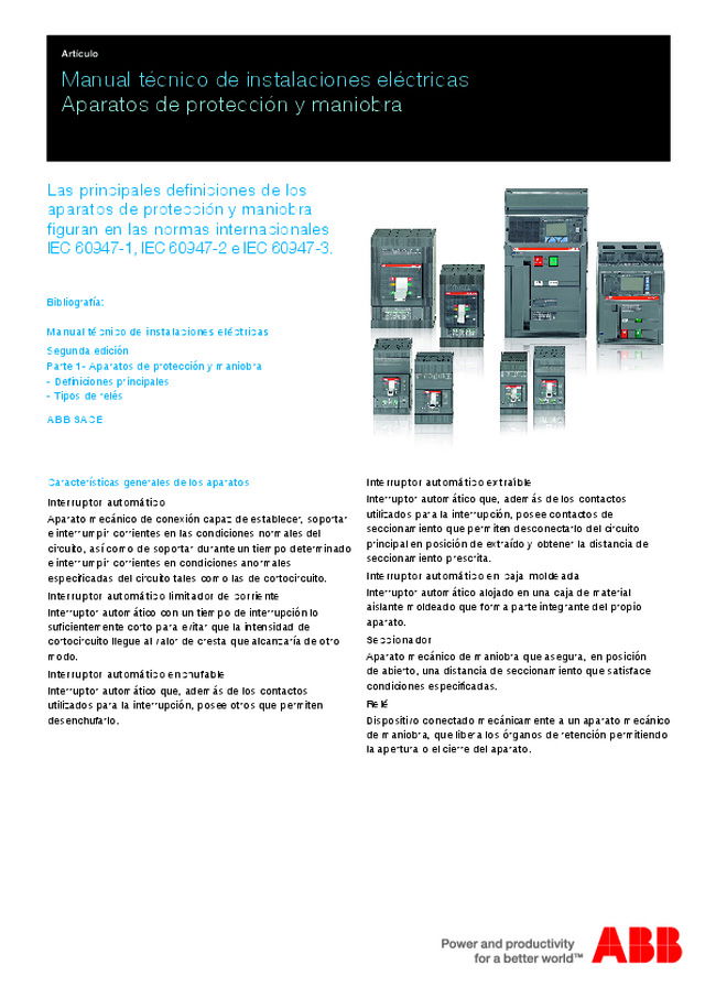 Manual técnico de instalaciones eléctricas Aparatos de protección y maniobra