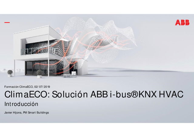 Presentación webinar KNX - ClimaECO, la solución KNX de clima integral para el edificio de ABB