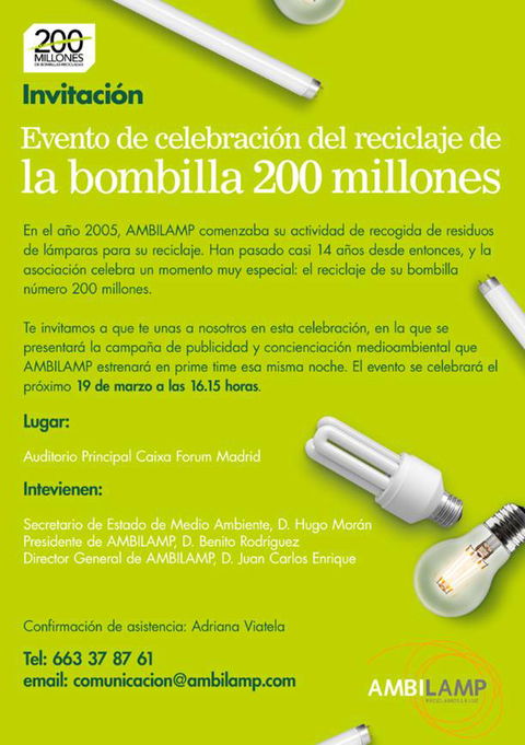 Bombilla 200 millones de AMBILAMP