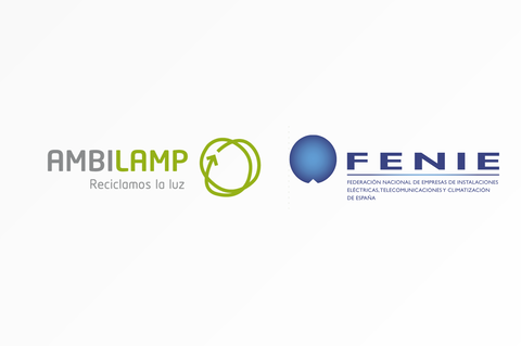 AMBILAMP y FENIE renuevan su acuerdo de colaboración para reforzar su compromiso con la sostenibilidad y el reciclaje en el ámbito de las instalaciones