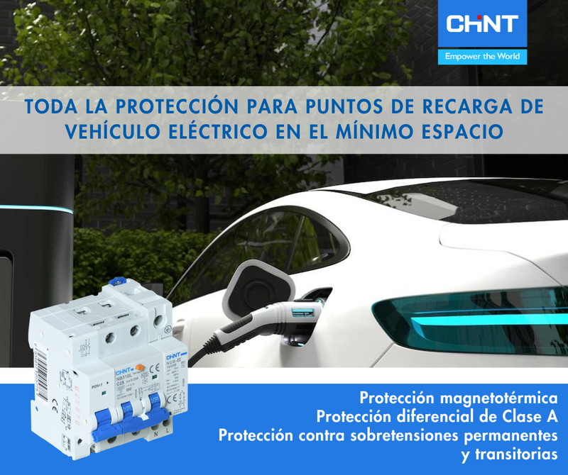 Escoge la protección diferencial adecuada para tu infraestructura de recarga de vehículo eléctrico