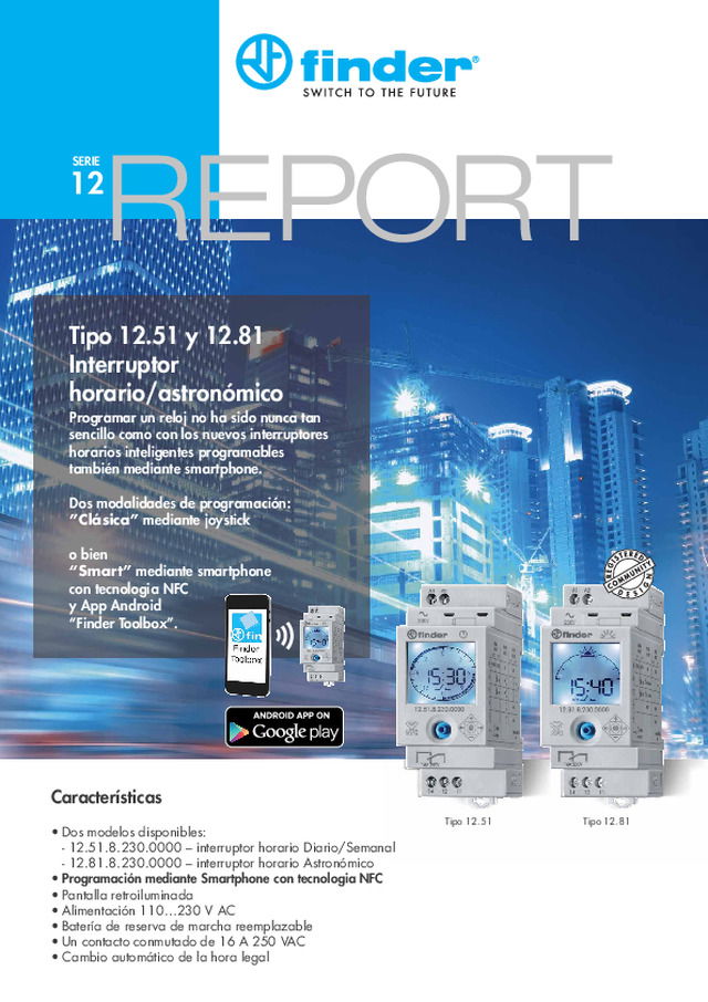 Tipo 12.51 y 12.81 Interruptor horario/astronómico