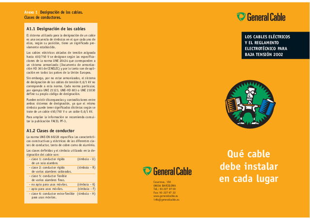 Los cables eléctricos y el reglamento electrotécnico para baja tensión 2002