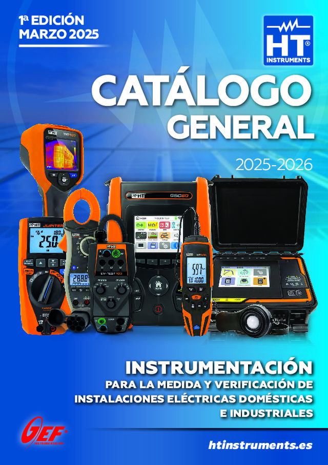 HT Instruments Catálogo 2025-2026: Instrumentación para la medida y verificación de instalaciones eléctricas domésticas e industriales
