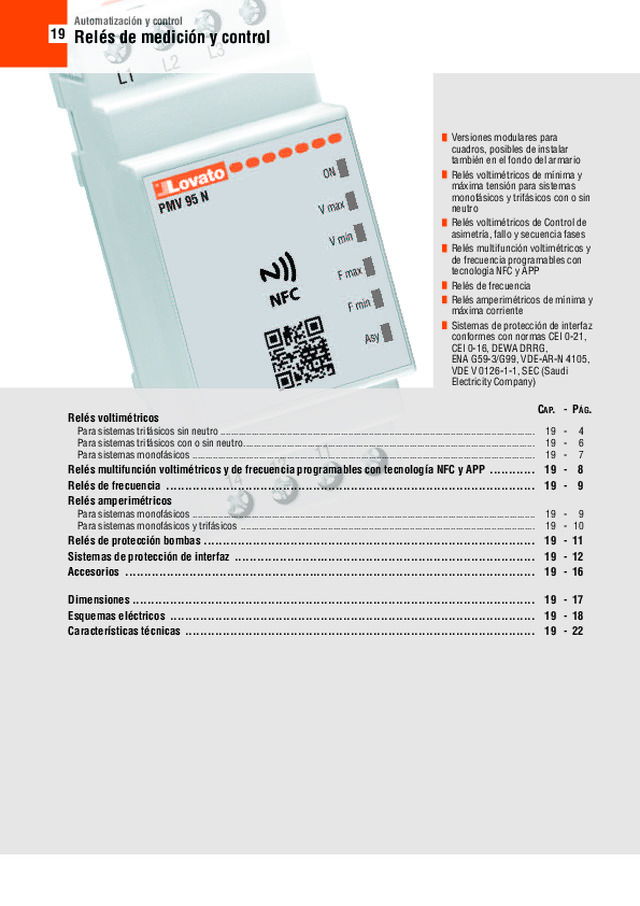 Relés de medición y control