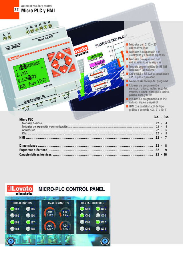 Micro PLC y HMI