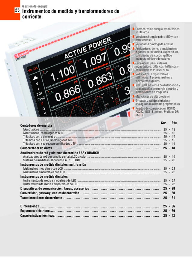 Instrumentos de medida y transformadores de corriente