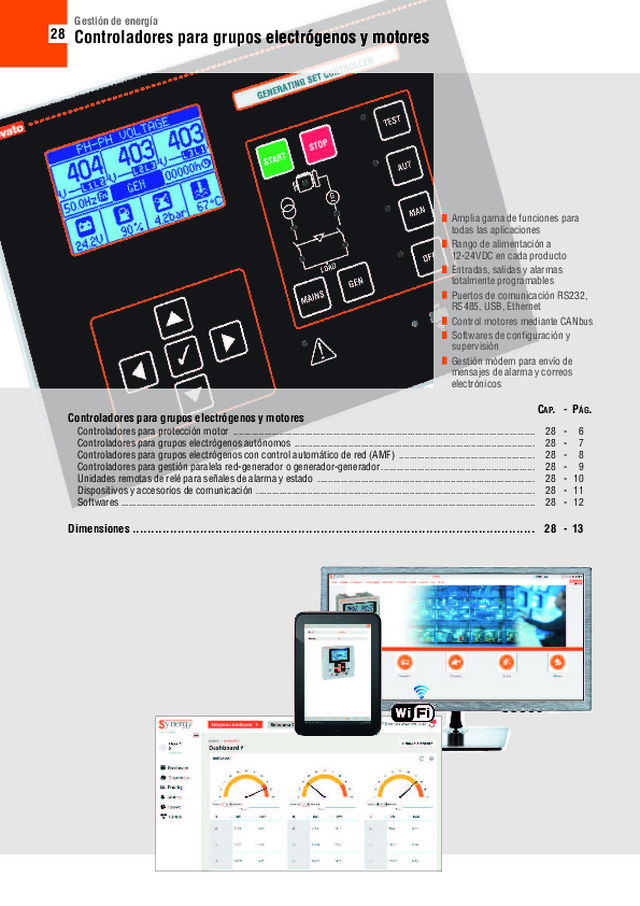 Controladores para grupos electrógenos y motores