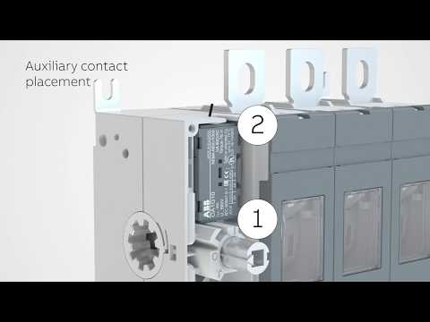Instalación contactos auxiliares en interruptores OT160V…250E y OS200…250