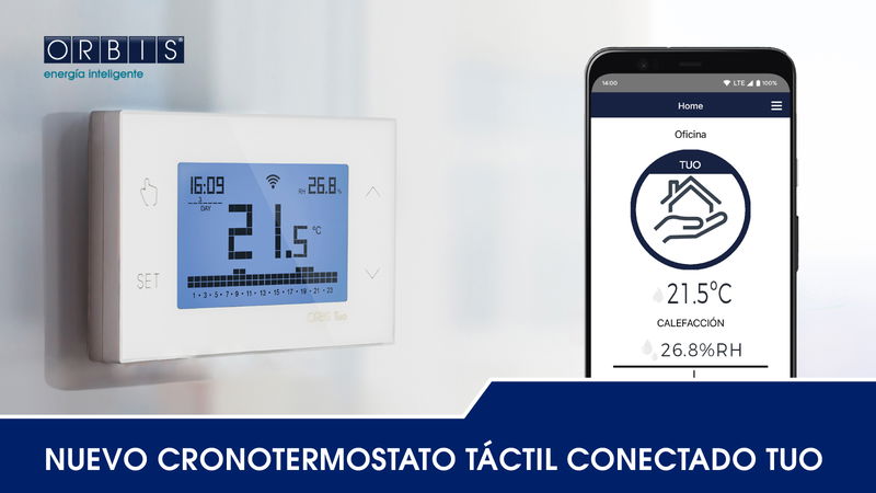 ORBIS completa su gama de cronotermostatos táctiles con los modelos TUO