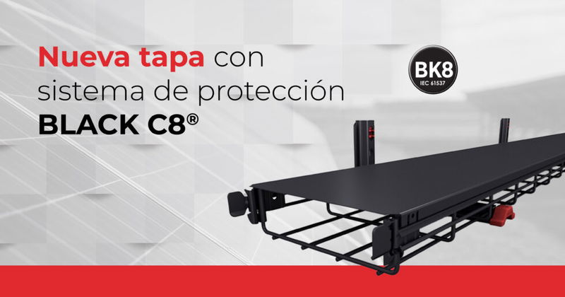 Pemsa presenta su tapa recta con el sistema de protección BLACK C8® para bandejas de rejilla
