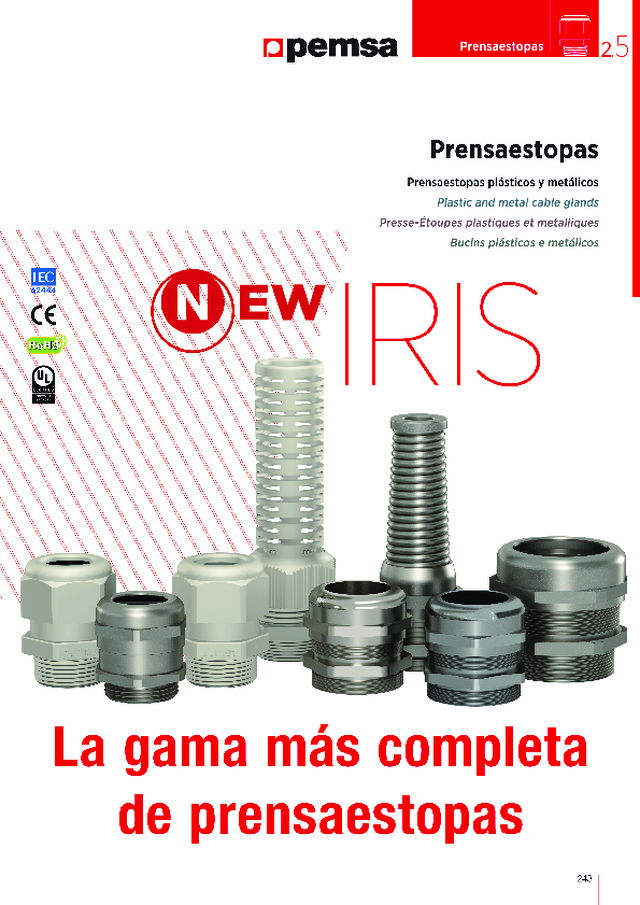 Catálogo de la Gama Prensaestopas Iris - Pemsa