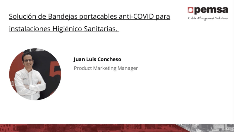 Solución de Bandejas portacables anti COVID para instalaciones Higiénico Sanitarias.
