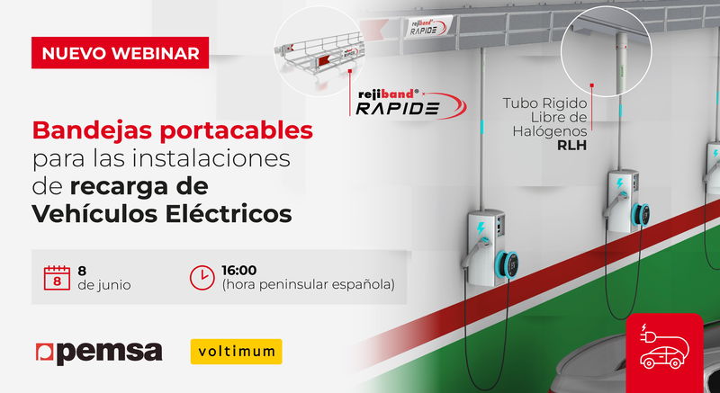 Optimiza tus Instalaciones de Recarga de Vehículo Eléctrico con las bandejas portacables y tubos de protección de Pemsa