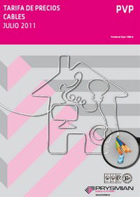Nueva tarifa PVP de cables Prysmian