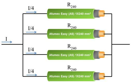 Cálculo de pérdidas energéticas por efecto Joule cuando se emplean varios conductores por fase. Ejemplo de cálculo.