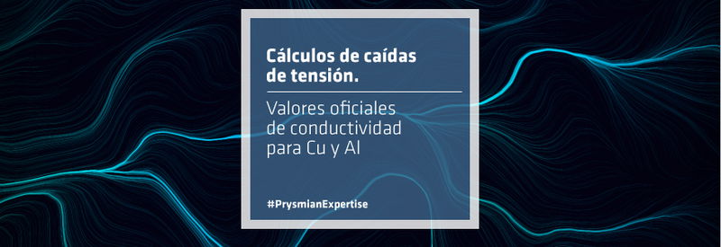 Cálculos de caídas de tensión. Valores oficiales de conductividad para Cu y Al