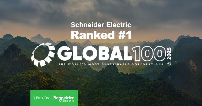 Schneider Electric ha sido nombrada por segunda vez empresa más sostenible del mundo