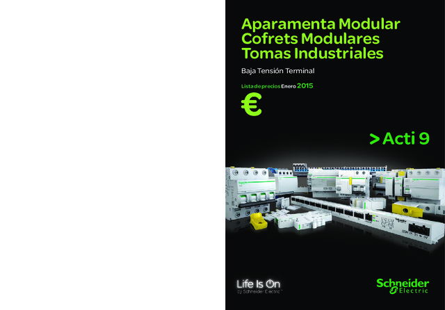 Catálogo tarifas 2015: Aparamenta Modular, Cofrets Modulares y Tomas Industriales