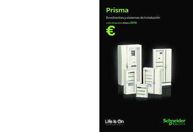 Catálogo tarifas 2015: Prisma, envolventes y sistemas de instalación.