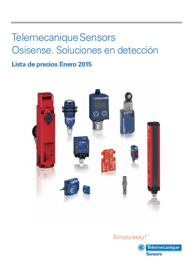 Lista de precios 2015. Sensores industriales Telemecanique Sensors Osisense