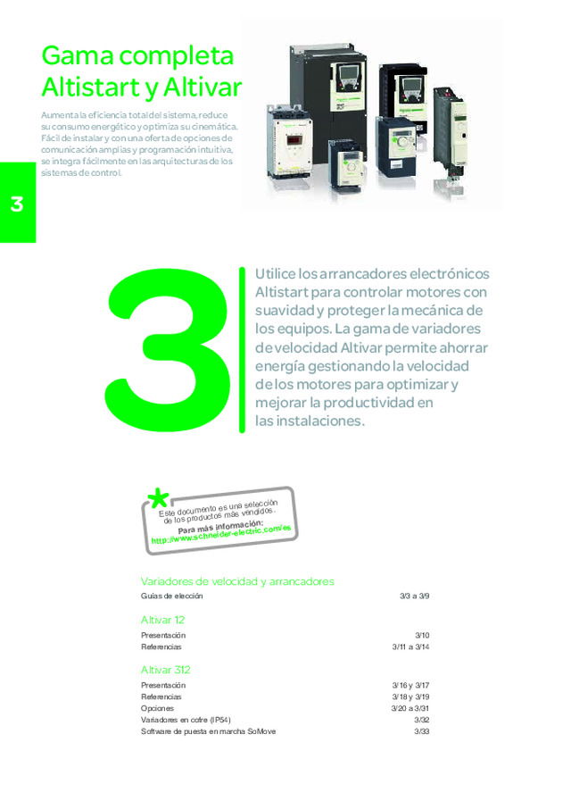 Tarifas 2015 Automatización y control. Capítulo 3: Guía de Selección arrancadores Altistart y variadores Altivar