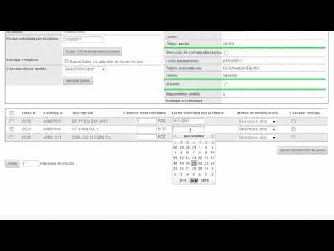 Modificación de pedidos en mySE
