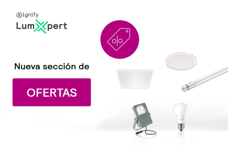 Descubre la sección de ofertas en Signify Lumxpert: 50% de descuento en selección de productos Philips y MAZDA