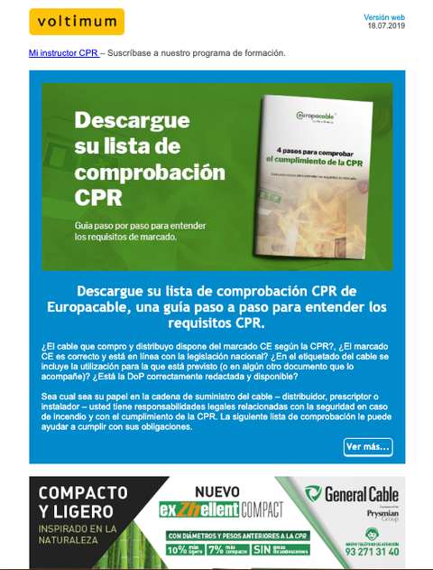 VOLTINEWS- Descargue su lista de comprobación CPR de Europacable, una guía paso a paso para entender los requisitos CPR.
