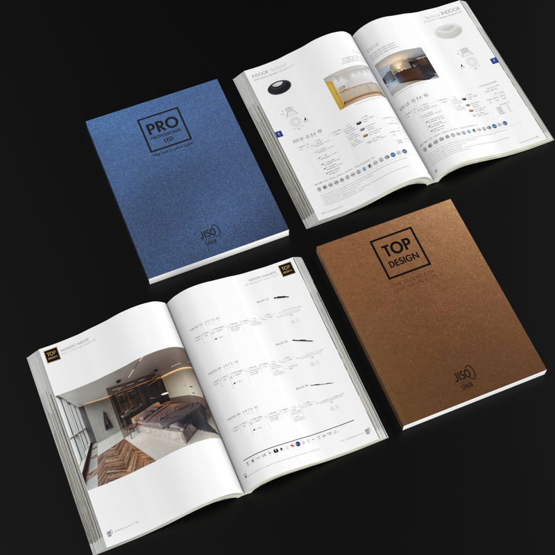 JISO Iluminación presenta sus nuevos catálogo TOP Design y PRO Professional, y su tar