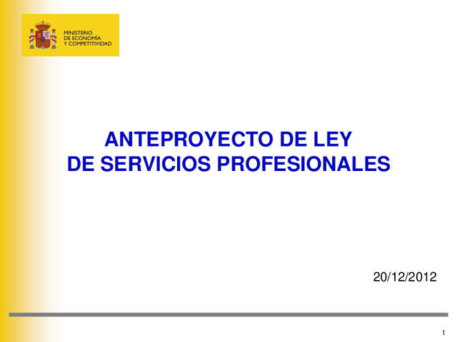 Presentación Ley de Servicios Profesionales