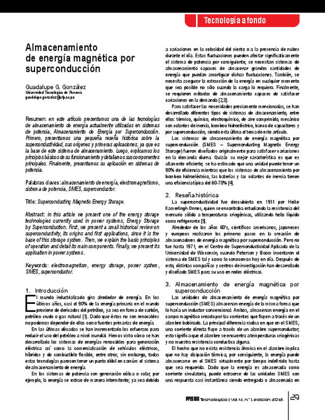 Almacenamiento de energía magnética por superconducción