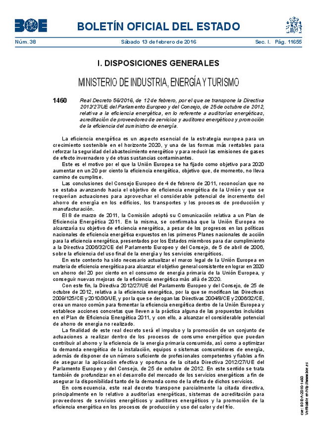 MINISTERIO DE INDUSTRIA, ENERGÍA Y TURISMO