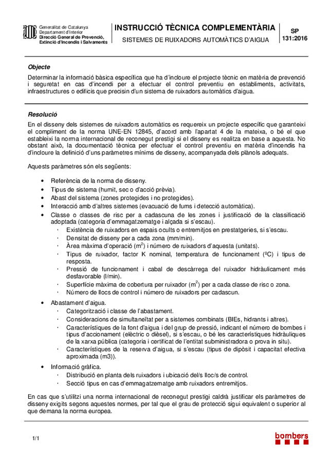 INSTRUCCIÓ TÈCNICA COMPLEMENTÀRIA