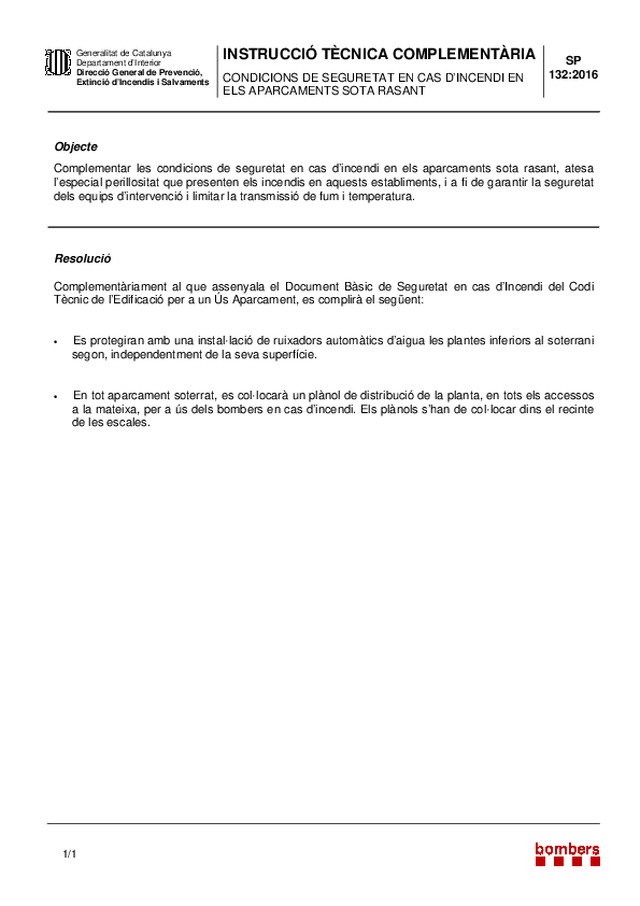 INSTRUCCIÓ TÈCNICA COMPLEMENTÀRIA