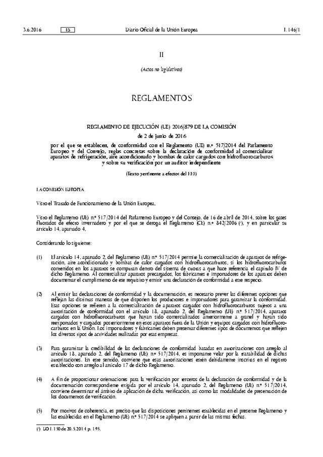 REGLAMENTO DE EJECUCIÓN (UE) 2016/879 DE LA COMISIÓN