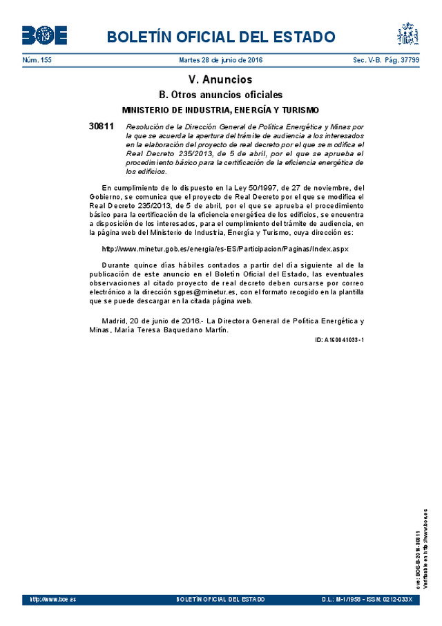 MINISTERIO DE INDUSTRIA, ENERGÍA Y TURISMO