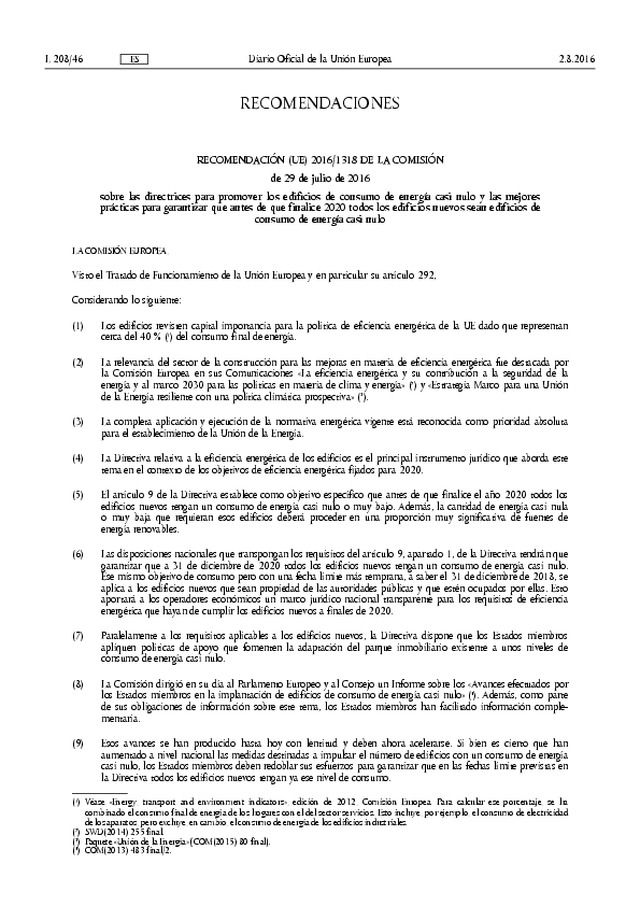 RECOMENDACIÓN (UE) 2016/1318 DE LA COMISIÓN de 29 de julio de 2016