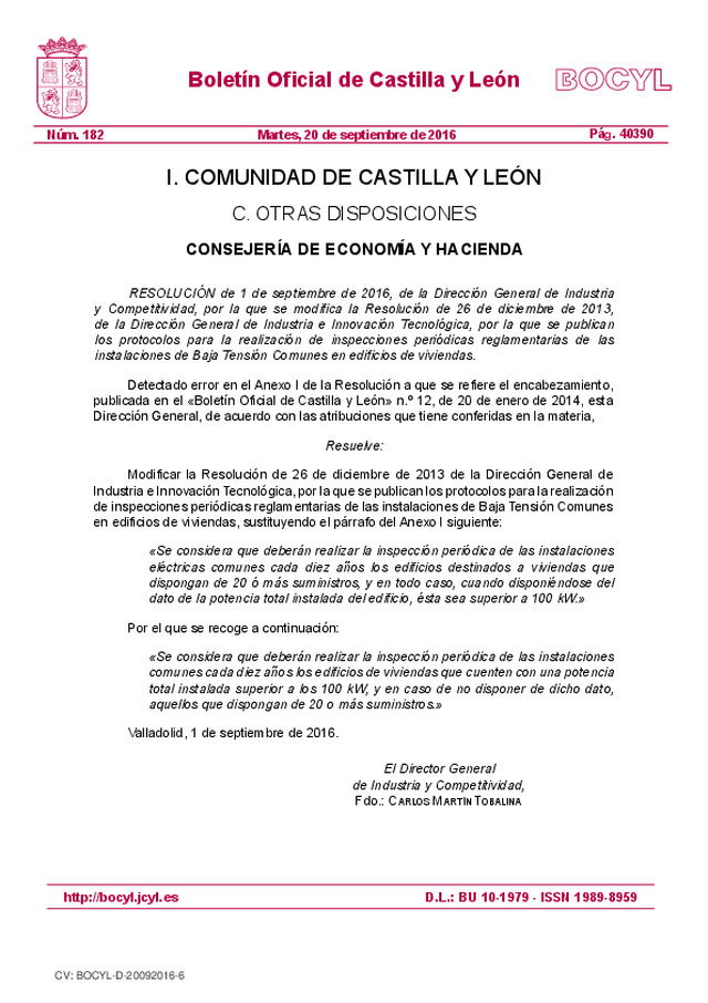 Boletín Oficial de Castilla y León