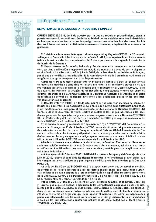 Boletín Oficial de Aragón -  DEPARTAMENTO DE ECONOMÍA, INDUSTRIA Y EMPLEO
