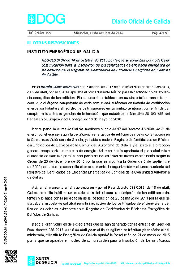 Diario Oficial de Galicia - III. OTRAS DISPOSICIONES. INSTITUTO ENERGÉTICO DE GALICIA