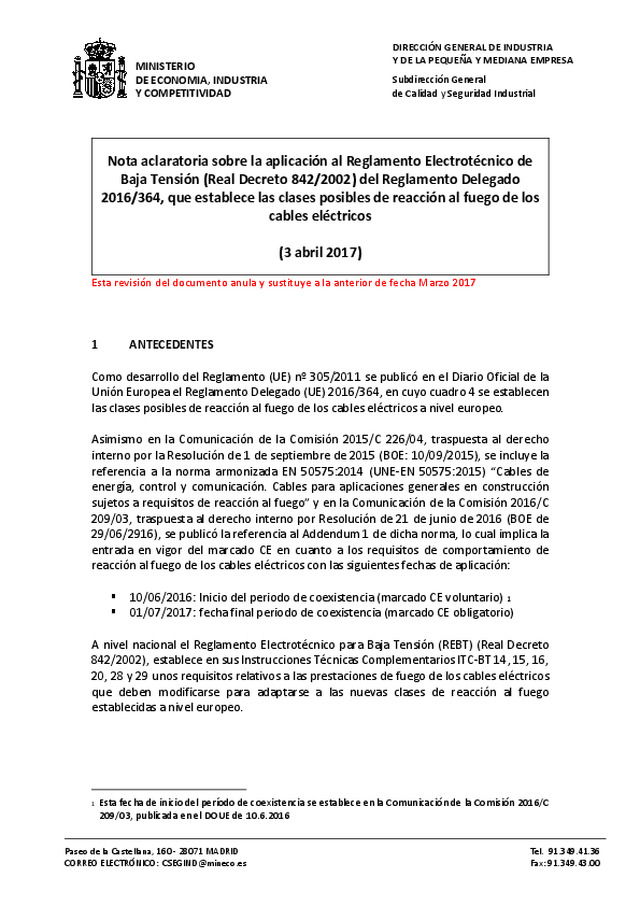 Nota aclaratoria CPR - 3 de abril de 2017
