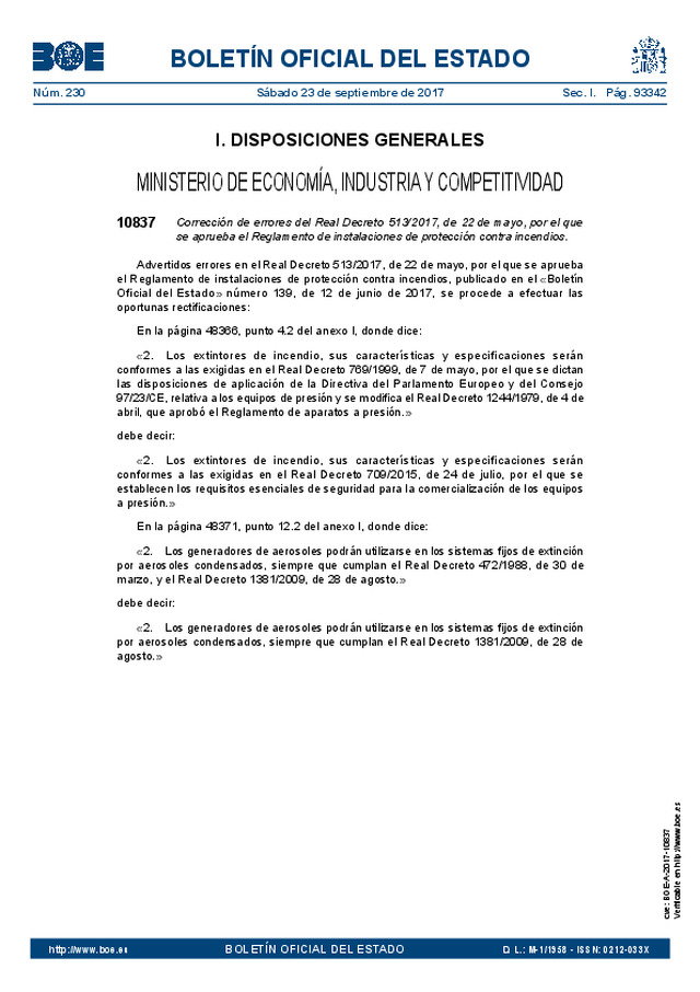 DISPOSICIONES GENERALES MINISTERIO DE ECONOMÍA, INDUSTRIA Y COMPETITIVIDAD