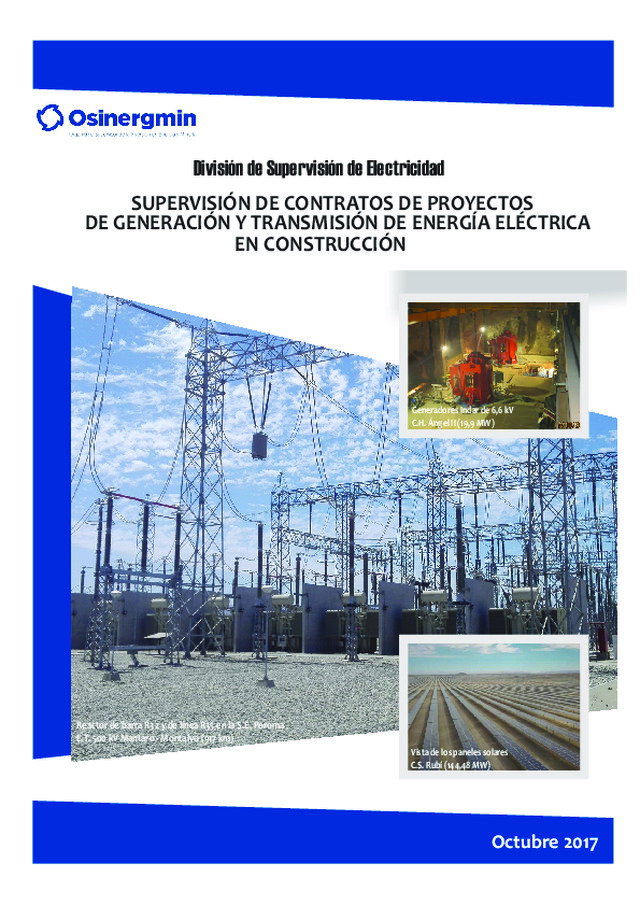 SUPERVISIÓN DE CONTRATOS DE PROYECTOS DE GENERACIÓN Y TRANSMISIÓN DE ENERGÍA ELÉCTRICA EN CONSTRUCCIÓN