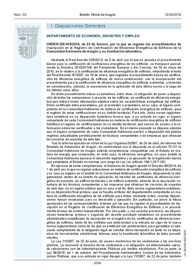 BOLETÍN OFICIAL DEL ESTADO - ARAGÓN