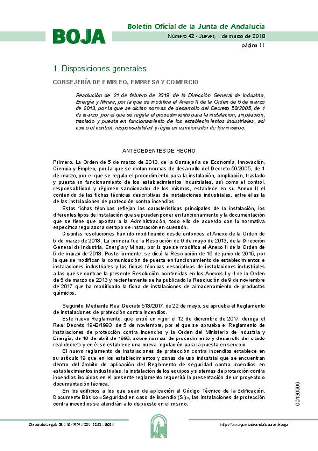 BOLETÍN OFICIAL DE LA JUNTA DE ANDALUCÍA - Marzo 2018