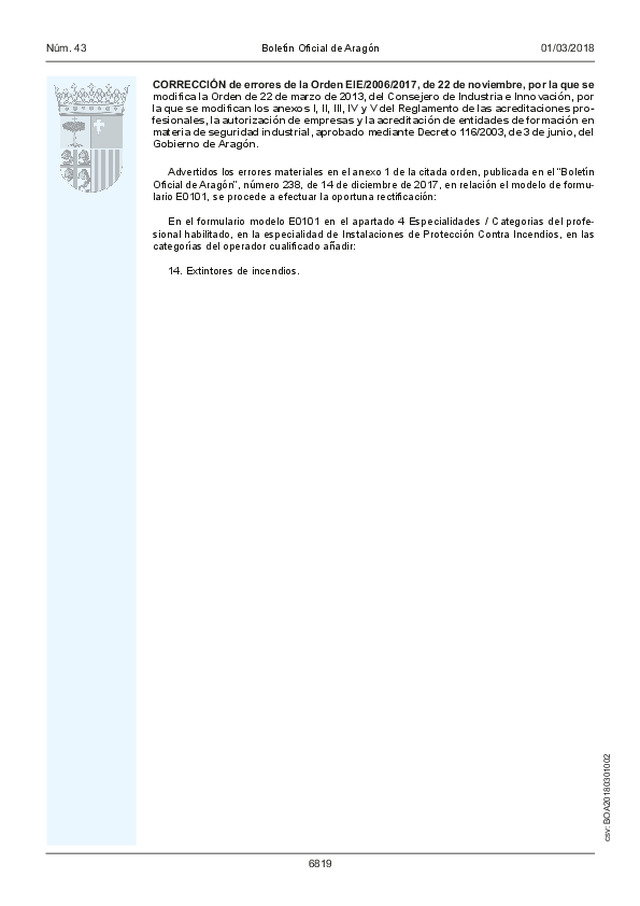 BOLETÍN OFICIAL DE ARAGÓN