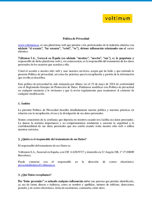 GDPR | Política de Privacidad