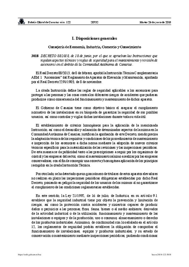 Instalación de ascensores Canarias - Junio 2018